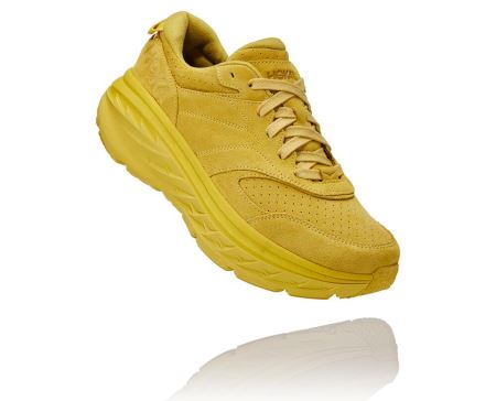 Hoka One One Bondi L Suede - Tenisi Dama Celery / Lima Bean | RO-ovLsQZF